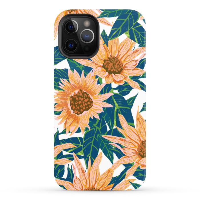 iPhone 12 Pro StrongFit Blush Sunflowers by Uma Prabhakar Gokhale