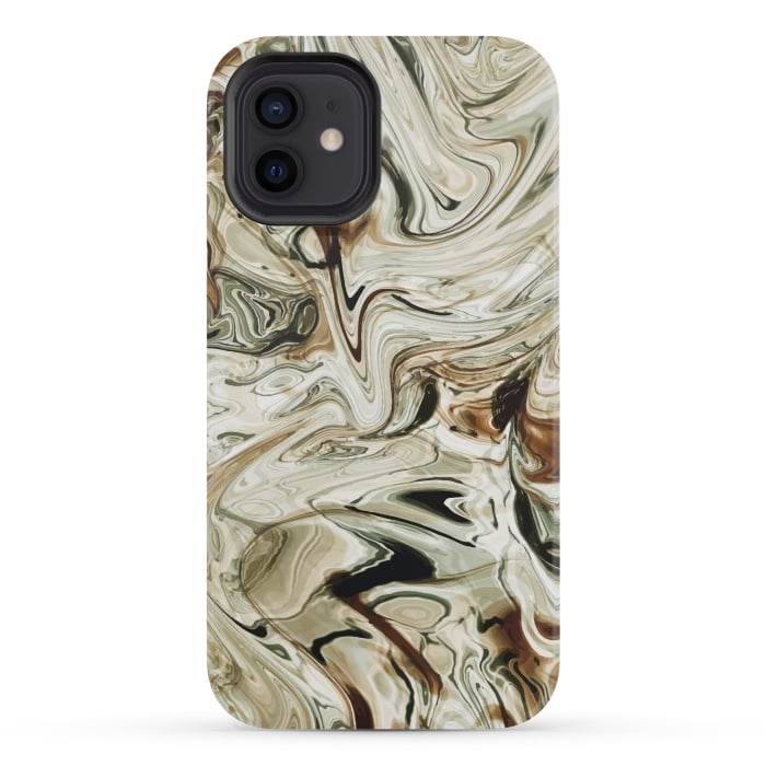 iPhone 12 mini StrongFit Brown Marble by Creativeaxle