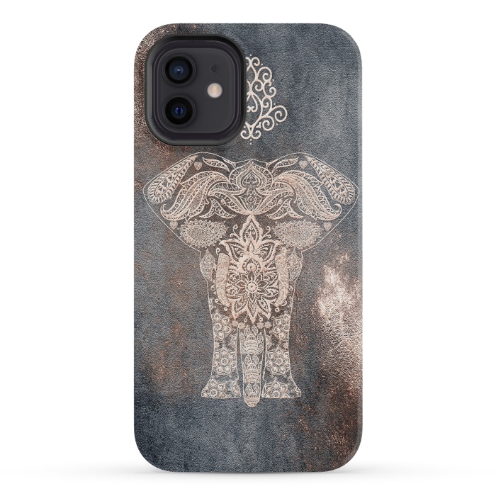 iPhone 12 mini StrongFit Elepephant Mandala by  Utart