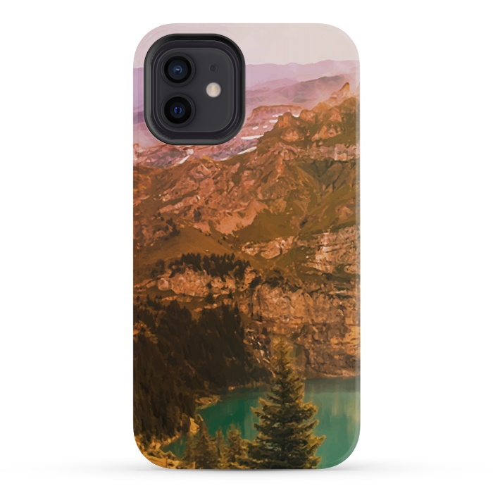 iPhone 12 mini StrongFit Mountain Valley by Creativeaxle