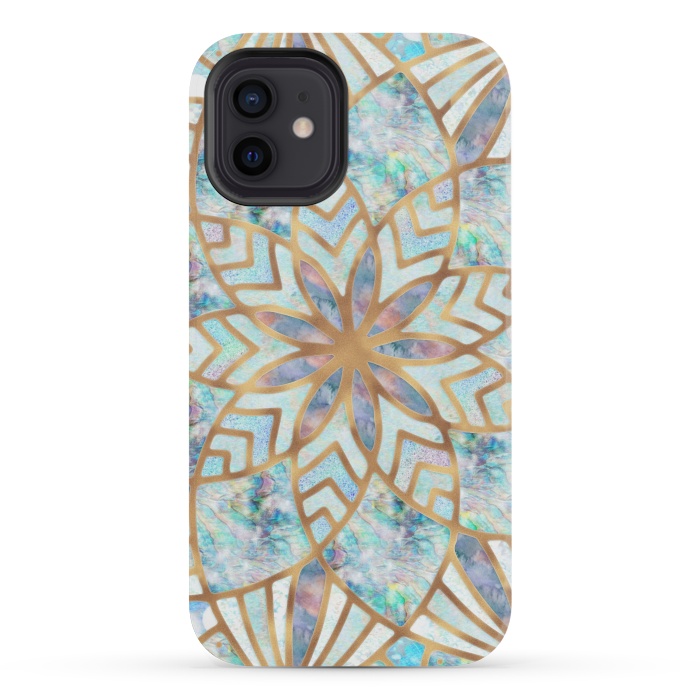 iPhone 12 mini StrongFit Mother of Pearl Mandala by  Utart