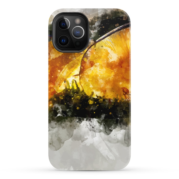 iPhone 12 Pro StrongFit Forest Yellow Mushroom by Creativeaxle