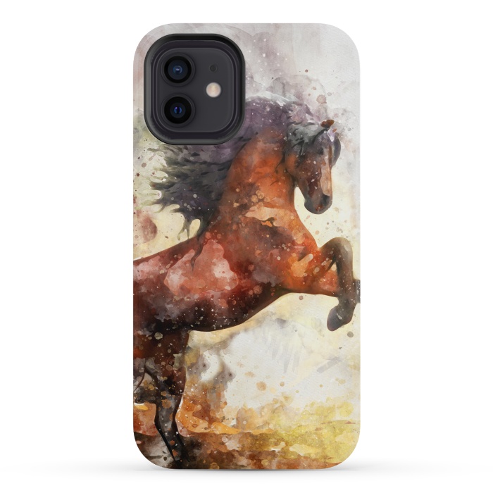 iPhone 12 mini StrongFit Excited Horse by Creativeaxle