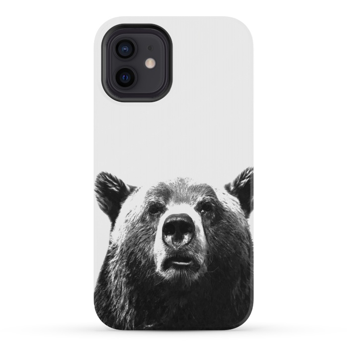 iPhone 12 mini StrongFit Black and White Bear by Alemi