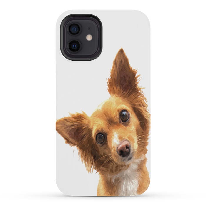 iPhone 12 mini StrongFit Curios Dog Portrait by Alemi