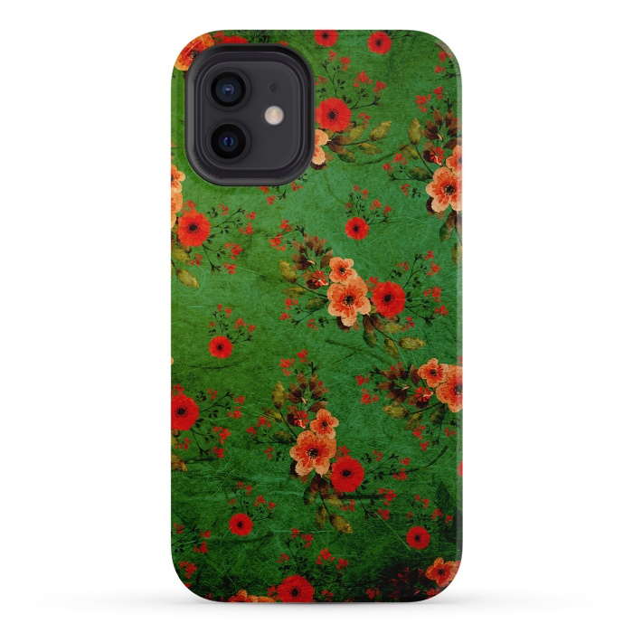 iPhone 12 StrongFit Vintage Flowers by Rossy Villarreal