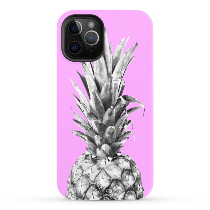 iPhone 12 Pro StrongFit Black, White, Pink Pineapple by Alemi