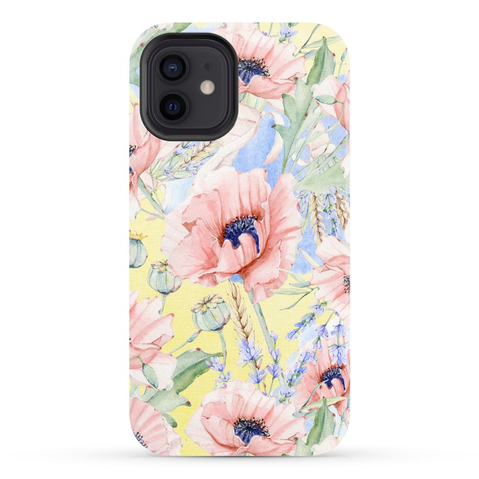 iPhone 12 StrongFit Pastel Summer Poppy Meadow by  Utart