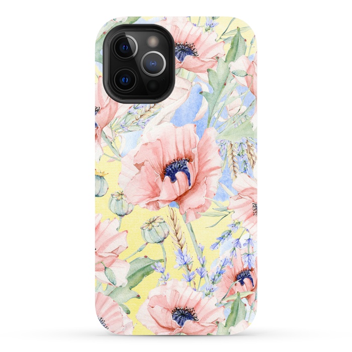 iPhone 12 Pro StrongFit Pastel Summer Poppy Meadow by  Utart