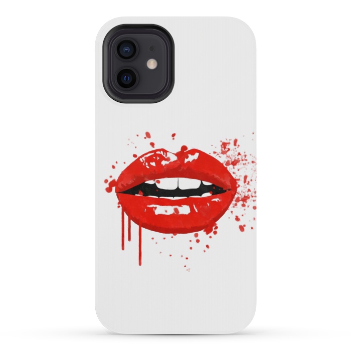 iPhone 12 mini StrongFit Red Lips Illustration by Alemi
