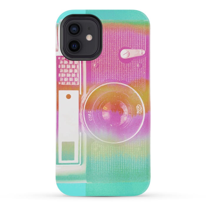 iPhone 12 mini StrongFit Colorful pastel vintage camera by Oana 