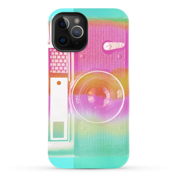 iPhone 12 Pro StrongFit Colorful pastel vintage camera by Oana 