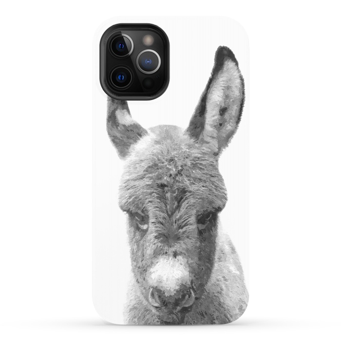 iPhone 12 Pro StrongFit Black and White Baby Donkey by Alemi