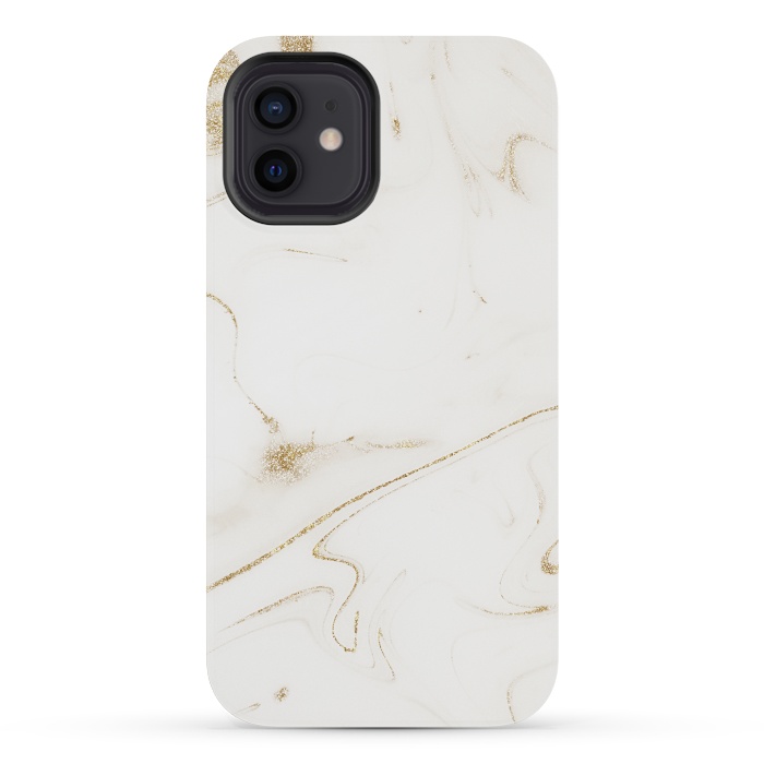 iPhone 12 mini StrongFit Elegant gold and white marble image by InovArts