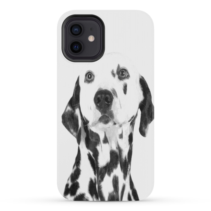iPhone 12 mini StrongFit Black and White Dalmatian by Alemi