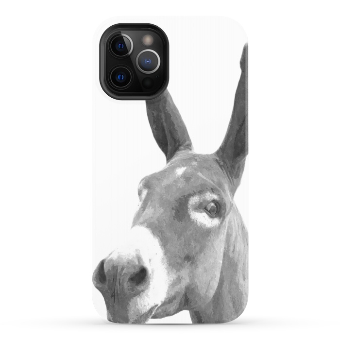 iPhone 12 Pro StrongFit Black and White Donkey by Alemi