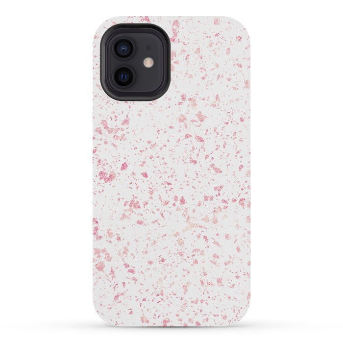 iPhone 12 mini StrongFit Classy vintage marble rose gold terrazzo design by InovArts
