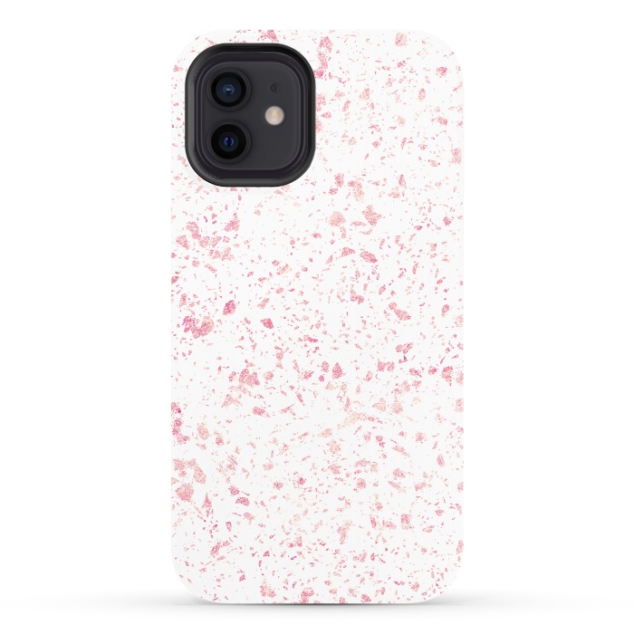 iPhone 12 StrongFit Classy vintage marble rose gold terrazzo design by InovArts