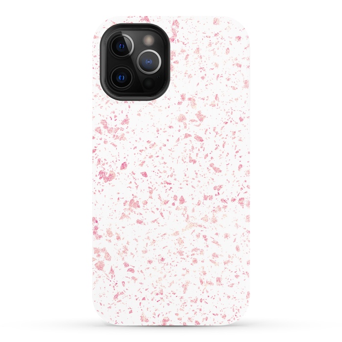 iPhone 12 Pro StrongFit Classy vintage marble rose gold terrazzo design by InovArts