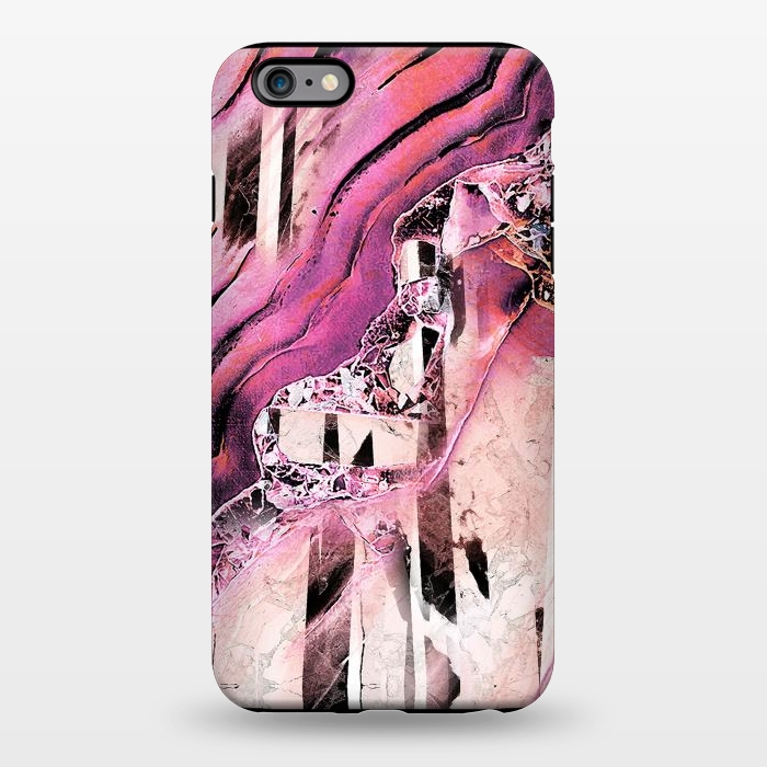 iPhone 6/6s plus StrongFit Pink geode stone and marble stripes by Oana 