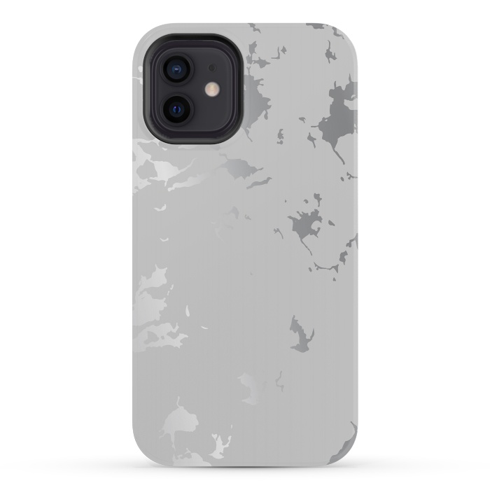 iPhone 12 mini StrongFit Silver Splatter 001 by Jelena Obradovic