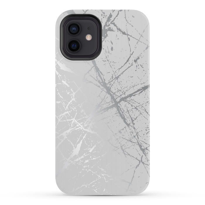iPhone 12 StrongFit Silver Splatter 002 by Jelena Obradovic