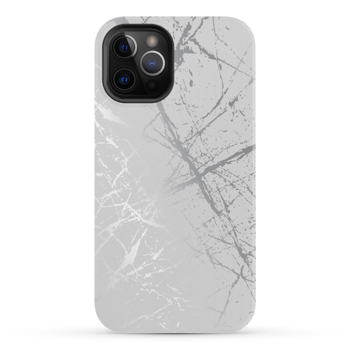 iPhone 12 Pro StrongFit Silver Splatter 002 by Jelena Obradovic