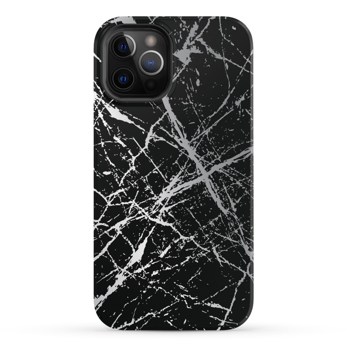 iPhone 12 Pro StrongFit Silver Splatter 003 by Jelena Obradovic