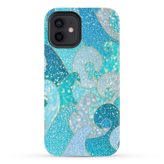 iPhone 12 mini StrongFit Mermaid Ocean Glitter Waves by  Utart