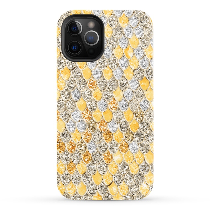 iPhone 12 Pro StrongFit Gold and Silver Sparkling Mermaid Scales by  Utart