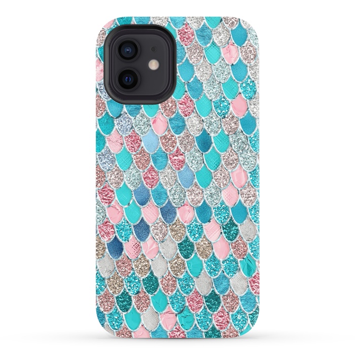 iPhone 12 StrongFit Summer Pastel Glitter Mermaid Scales by  Utart