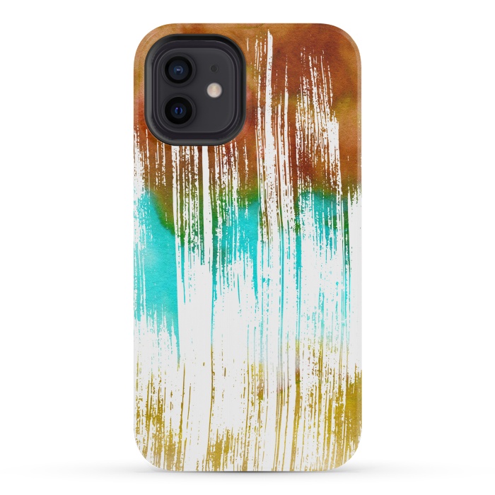 iPhone 12 mini StrongFit Watercolor Scratches by Creativeaxle