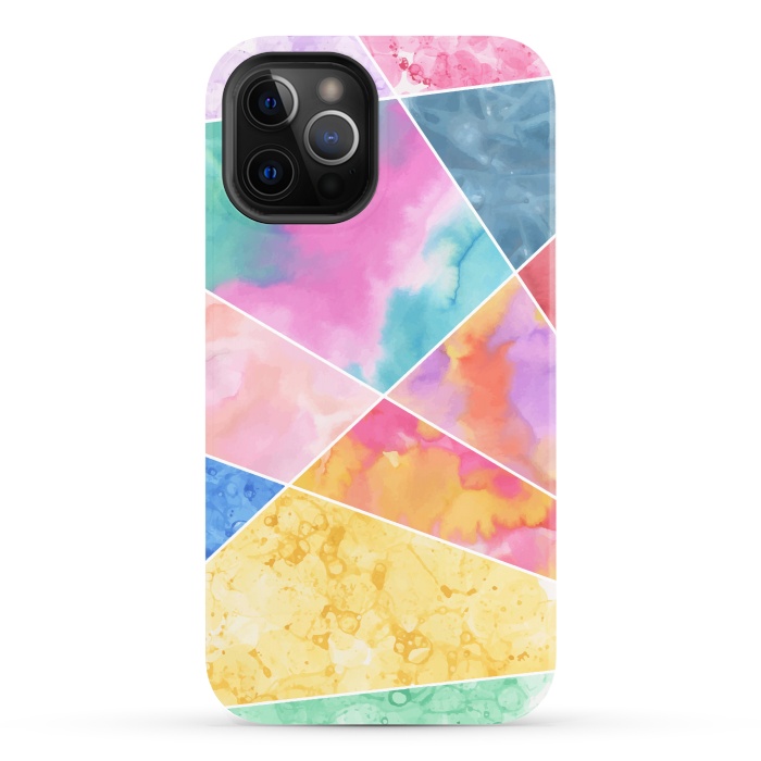 iPhone 12 Pro StrongFit Watercolor Geometric by Creativeaxle