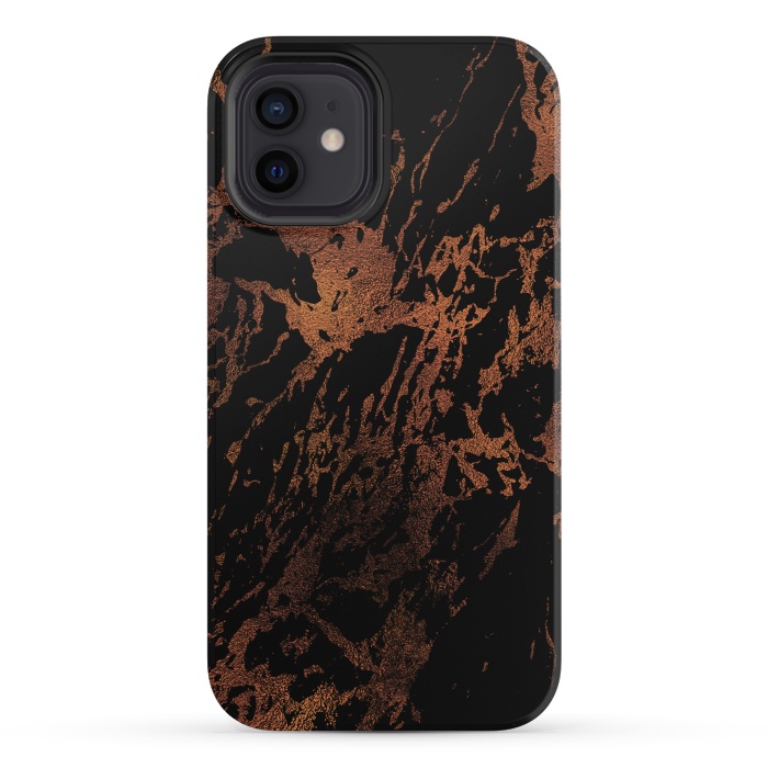 iPhone 12 mini StrongFit Copper Metal Veined Marble by  Utart