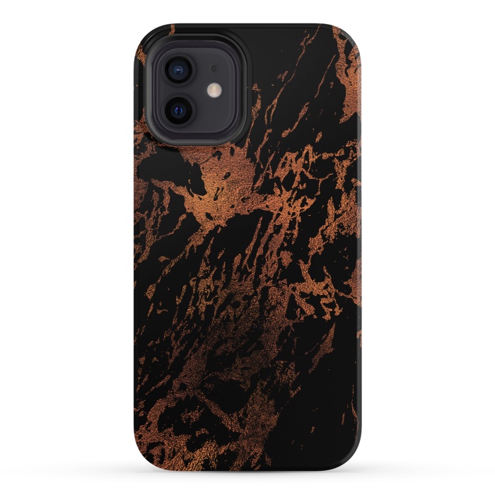 iPhone 12 StrongFit Copper Metal Veined Marble by  Utart