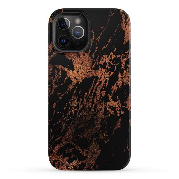 iPhone 12 Pro StrongFit Copper Metal Veined Marble by  Utart