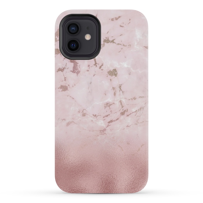 iPhone 12 mini StrongFit Rose Gold Glitter Marble Blush by  Utart