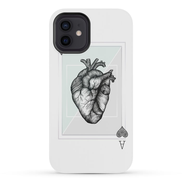 iPhone 12 mini StrongFit Ace of Hearts by Barlena