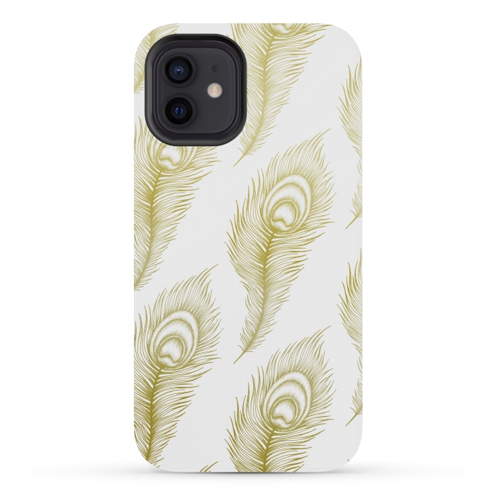 iPhone 12 mini StrongFit Peacock Feathers by Barlena