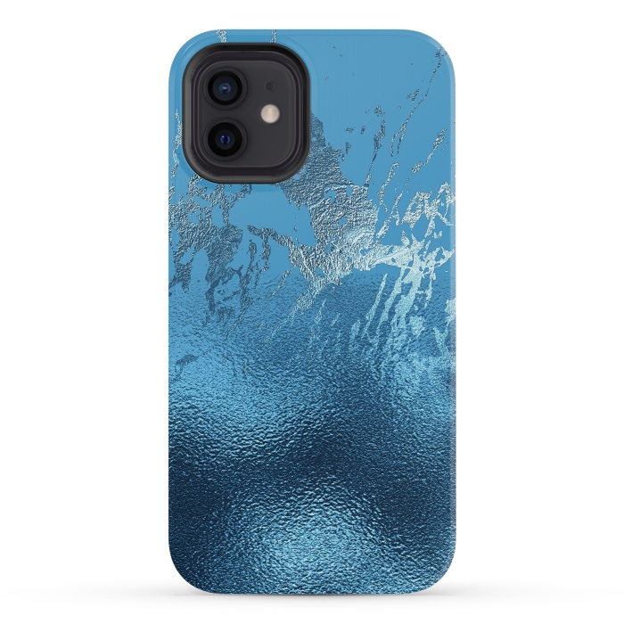 iPhone 12 mini StrongFit Blue Metal and Marble  by  Utart