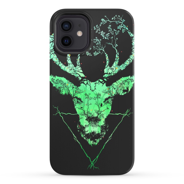 iPhone 12 StrongFit Dark Forest Deer by Sitchko