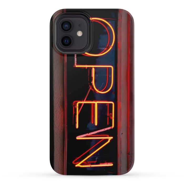 iPhone 12 mini StrongFit Neon Sign Word Open by Andrea Haase
