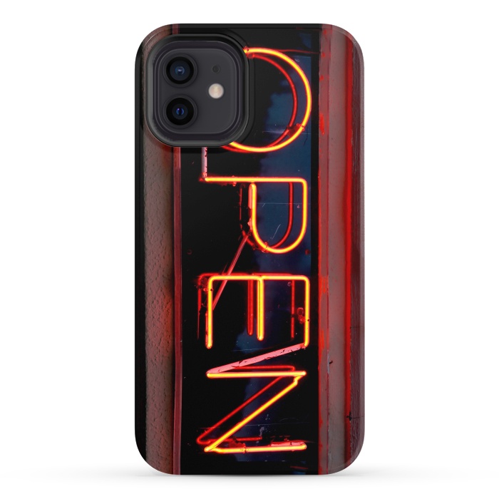 iPhone 12 StrongFit Neon Sign Word Open by Andrea Haase