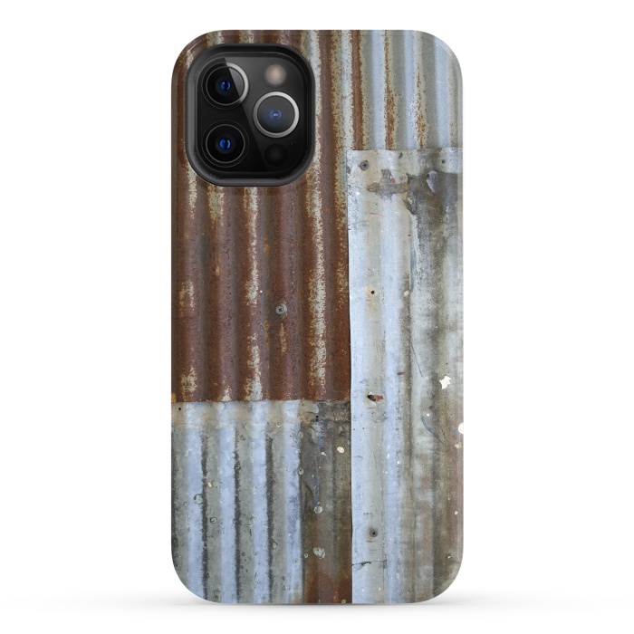 iPhone 12 Pro StrongFit Rusty Corrugated Metal Patches 2 by Andrea Haase