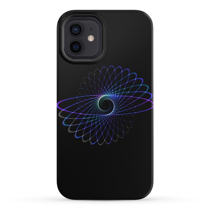 iPhone 12 mini StrongFit Spirograph Object on Black by Andrea Haase