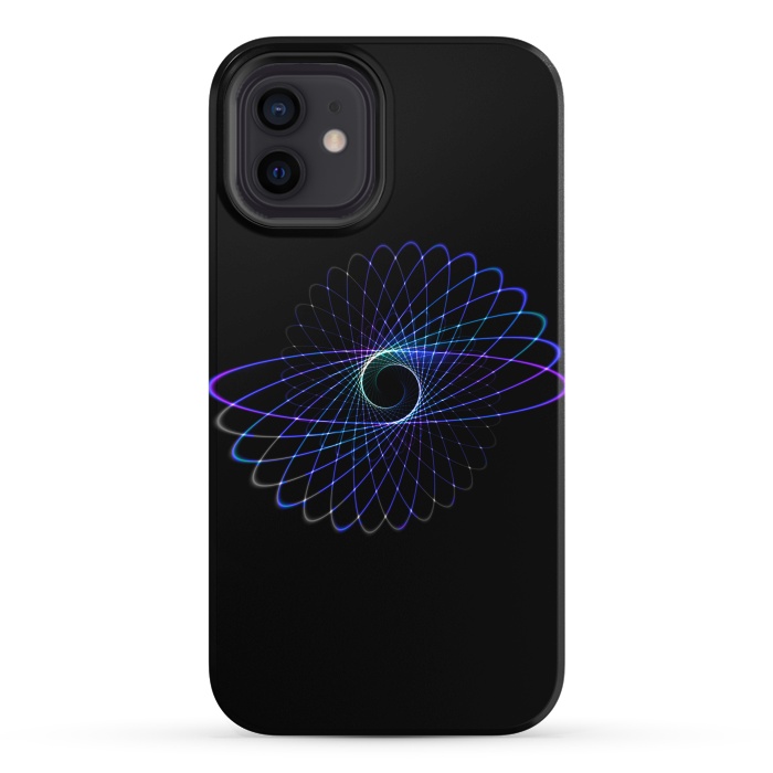 iPhone 12 StrongFit Spirograph Object on Black by Andrea Haase
