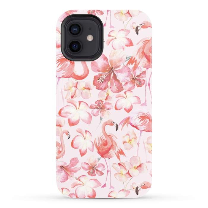 iPhone 12 StrongFit Pink Flamingo Aloha Dance by  Utart
