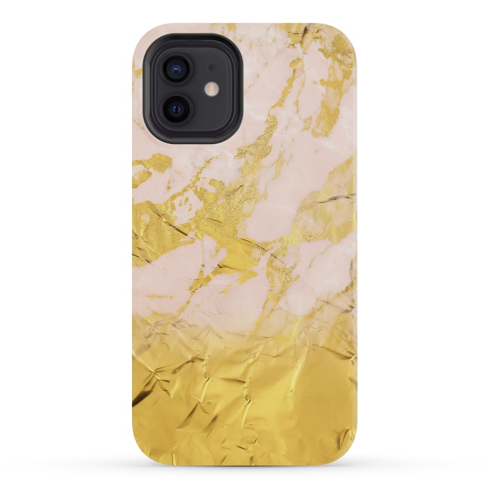 iPhone 12 mini StrongFit Gold Foil and Pink Marble Glamour by  Utart