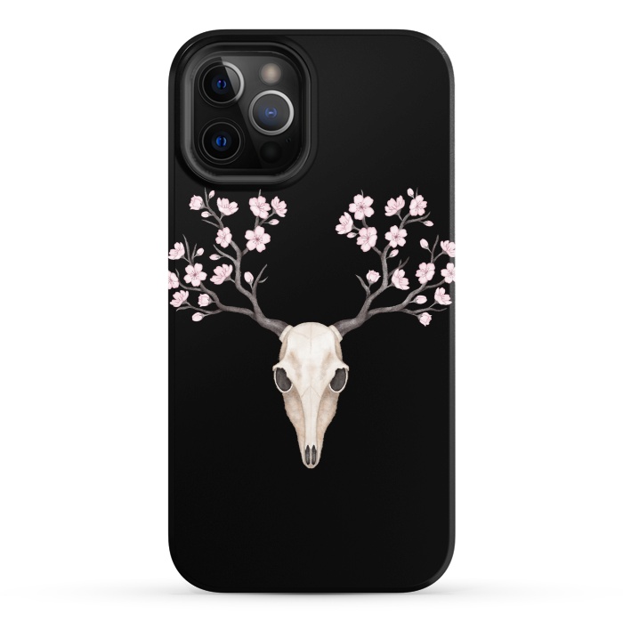 iPhone 12 Pro StrongFit Deer skull black by Laura Nagel