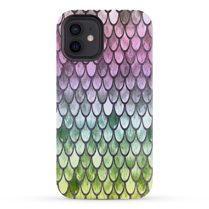 iPhone 12 mini StrongFit Pretty Mermaid Scales 119 by Angelika Parker